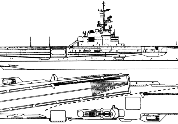 Aircraft carrier NMF Foch R99 2000 [Light Carrier] - drawings, dimensions, pictures